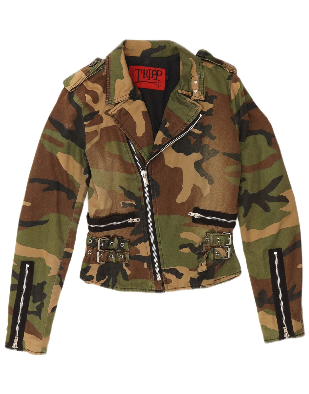 Ženska vojna jakna TRIPP NYC UK 10 Mala kaki kamuflažna pamuk