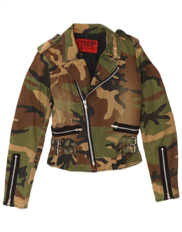 Ženska vojna jakna TRIPP NYC UK 10 Mala kaki kamuflažna pamuk