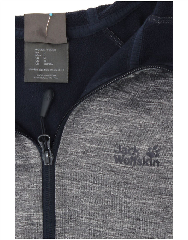 Jack Wolfskin ženski pulover s kapuljačom na patentni zatvarač UK 12 srednje sivi pjegavi poliester