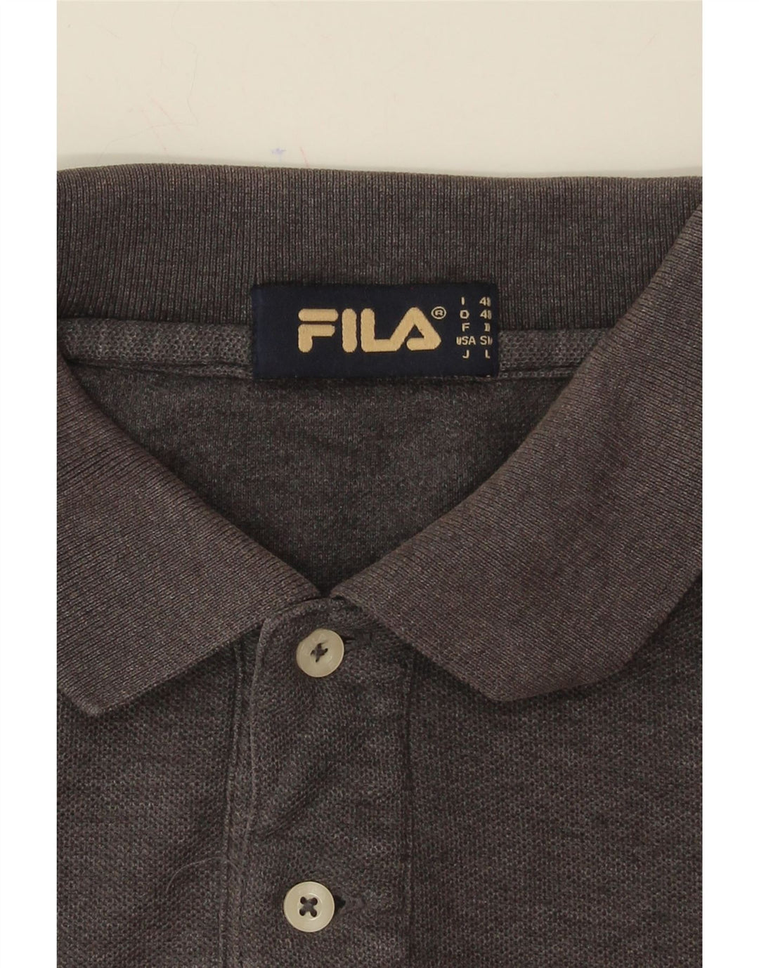 FILA Mens Polo Shirt IT 48 Medium Grey Cotton Vintage Fila and Second-Hand Fila from Messina Hembry 