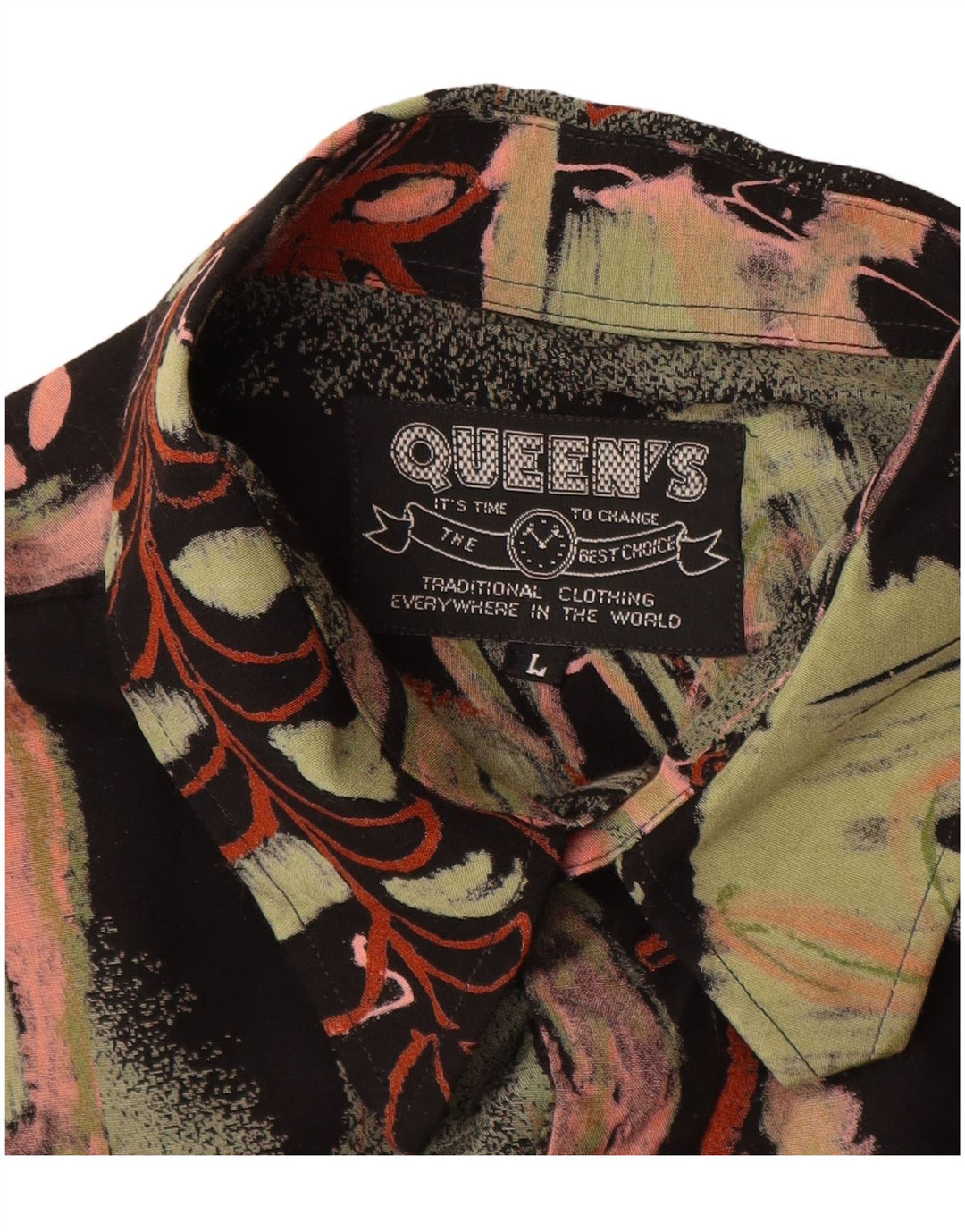 Vintage muška košulja s apstraktnim uzorkom, velika raznobojna cvjetna viskoza