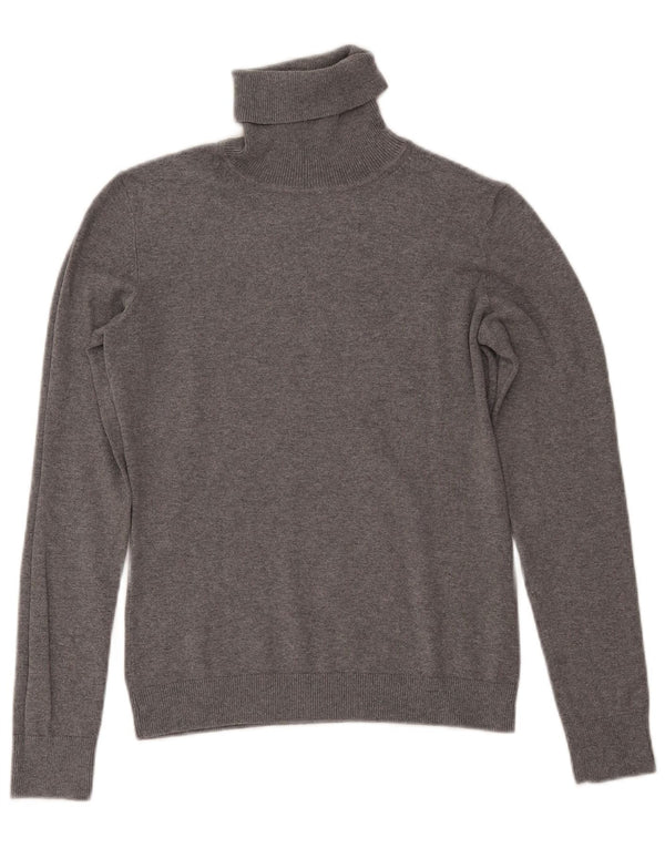 TOMMY HILFIGER Ženski pulover s rol izrezom UK 10 Mali sivi pamuk