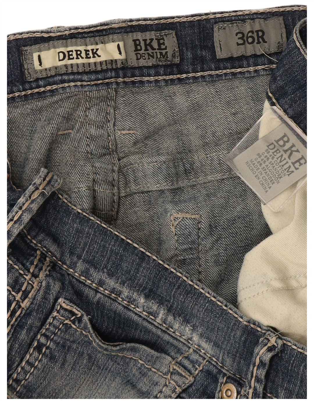 BKE muške traperice Derek Bootcut W36 L31 tamnoplavi pamuk