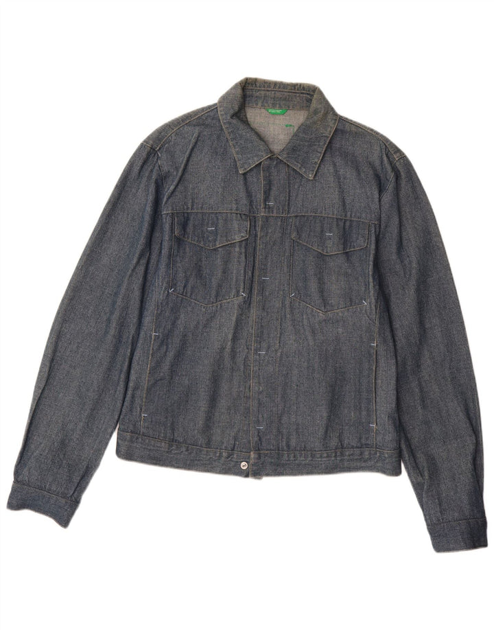 Benetton muška traper jakna UK 40 Large tamnoplavi pamuk