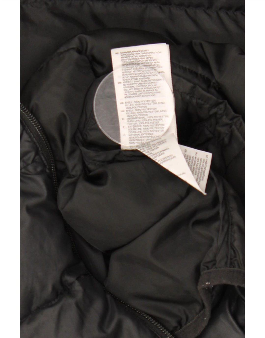 Podstavljena jakna ADIDAS za dječake 9-10 godina, crni poliester