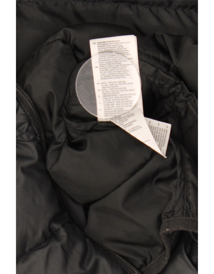 Podstavljena jakna ADIDAS za dječake 9-10 godina, crni poliester