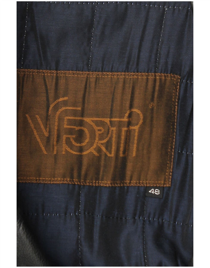 Vittorio Forti muški kožni kaput IT 48 srednje crne boje