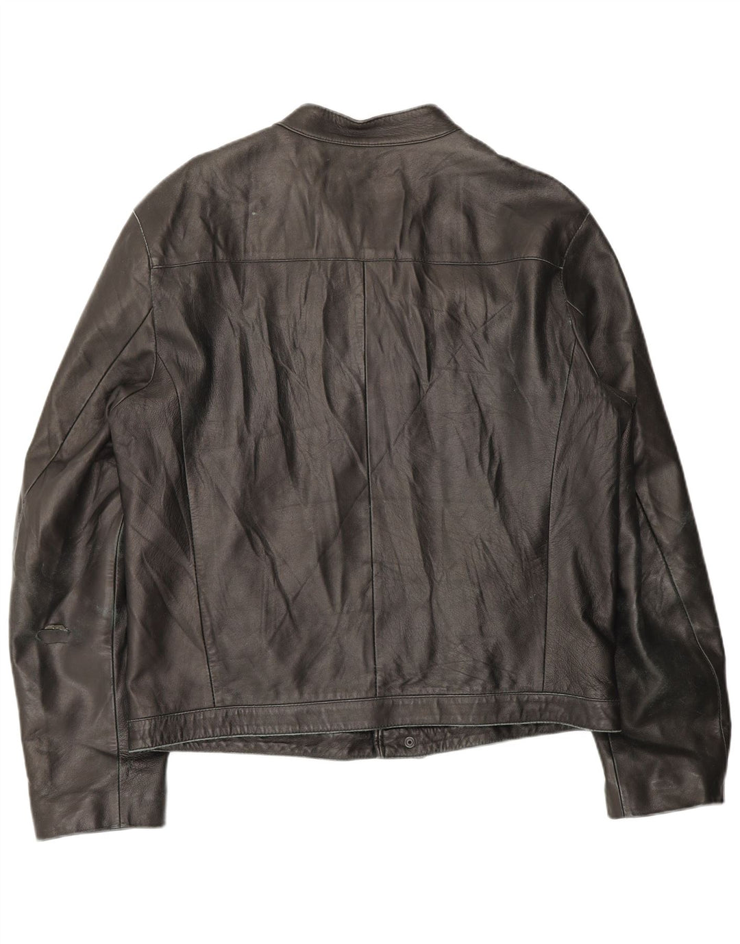 Vintage ženska kožna jakna s patentnim zatvaračem IT 54 2XL smeđa koža