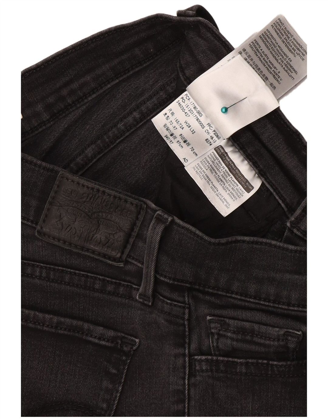 LEVI'S ženske 710 super uske traperice W28 L32 sivi pamuk