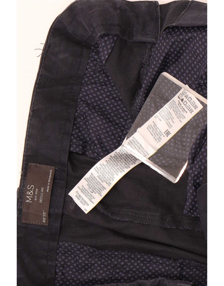 Marks & Spencer muške obične chino hlače W40 L33 tamnoplavi pamuk