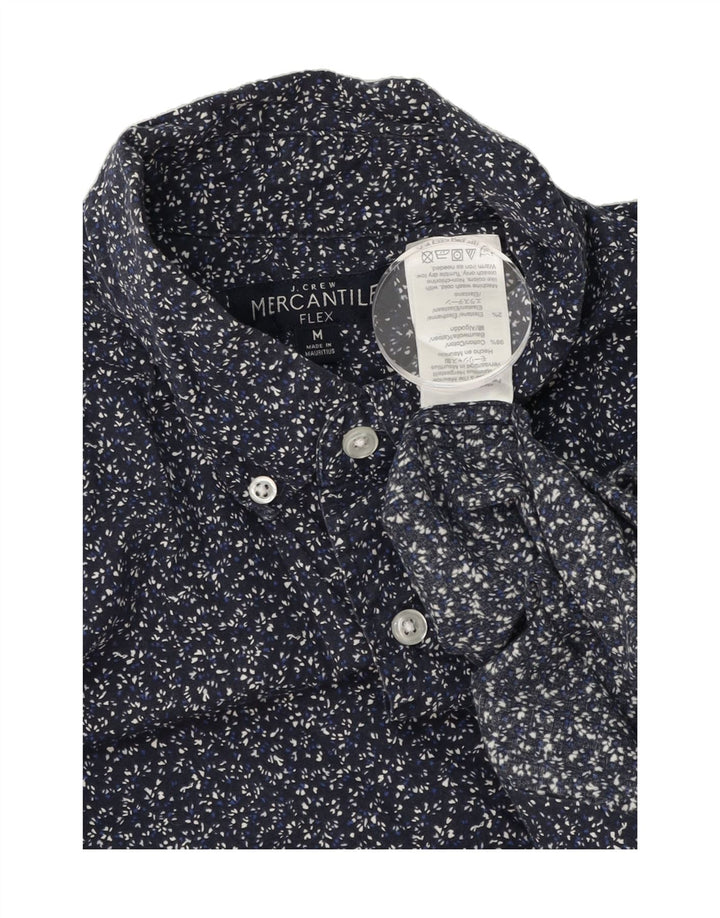 J. CREW Mens Mercantile Flex Short Sleeve Shirt Medium Blue Spotted Cotton Vintage J. Crew and Second-Hand J. Crew from Messina Hembry 
