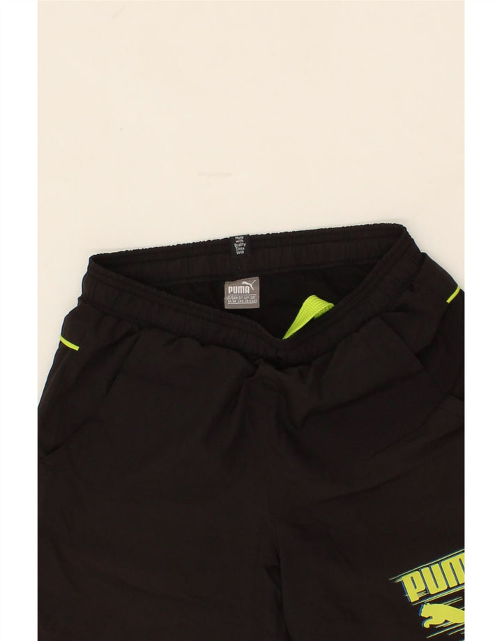 PUMA Boys Graphic Sport Shorts 9-10 Years Black Polyester Vintage Puma and Second-Hand Puma from Messina Hembry 