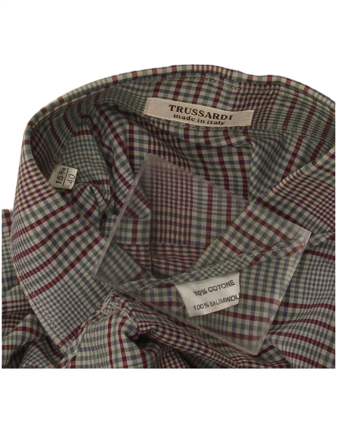 TRUSSARDI muška košulja veličina 40 15 3/4 srednje šareni karirani pamuk