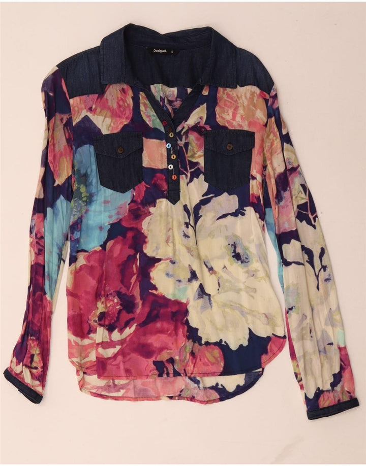 Desigual ženski pulover košulja bluza UK 10 malih raznobojnih cvjetnih
