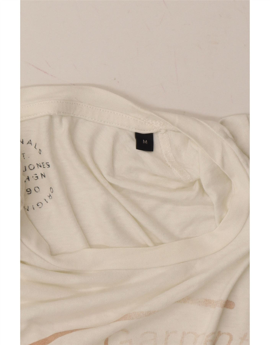 JACK & JONES Mens Graphic T-Shirt Top Medium White Cotton Vintage Jack & Jones and Second-Hand Jack & Jones from Messina Hembry 