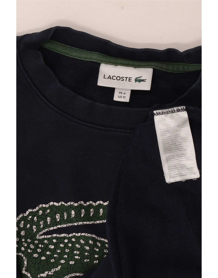 Lacoste muški džemper s grafičkim motivima, veličina 4, srednje tamnoplavi pamuk