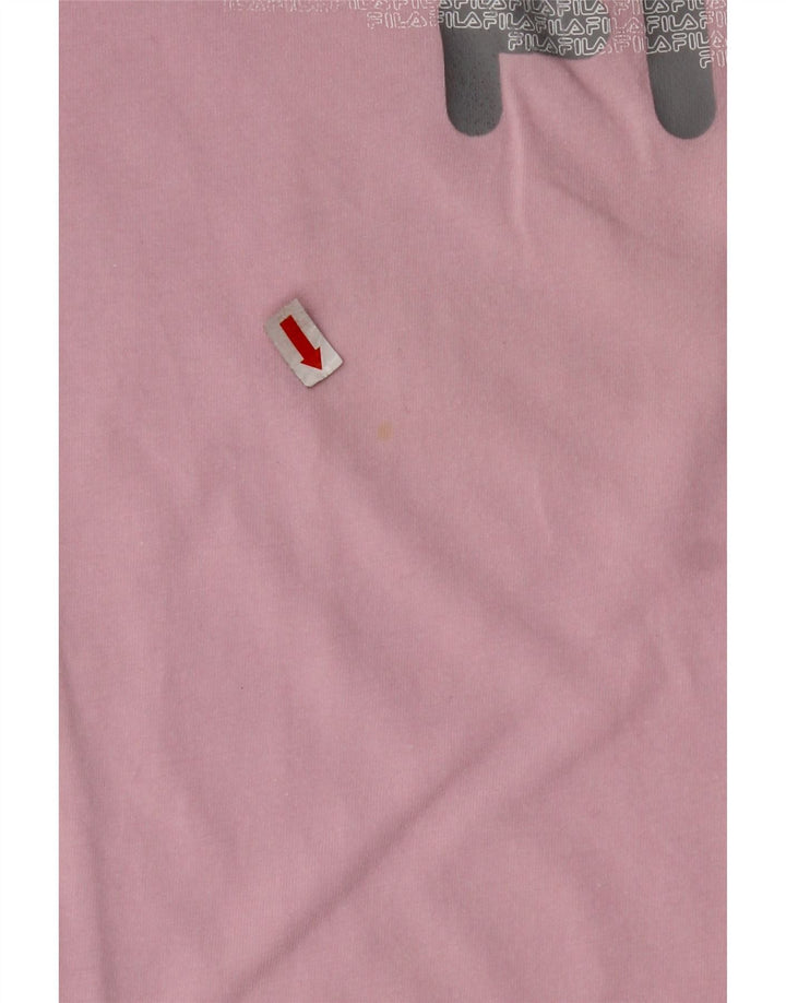 FILA ženska majica kratkih rukava s kratkim crtama UK 10 Small Pink