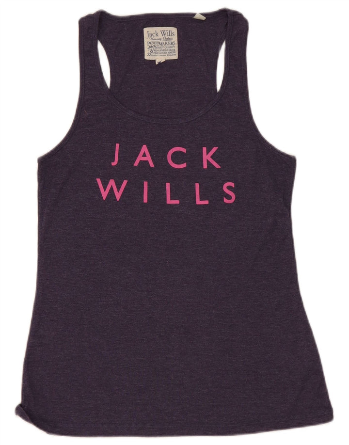 Jack Wills Ženski grafički prsluk UK 14 srednje tamnoplavi pamuk