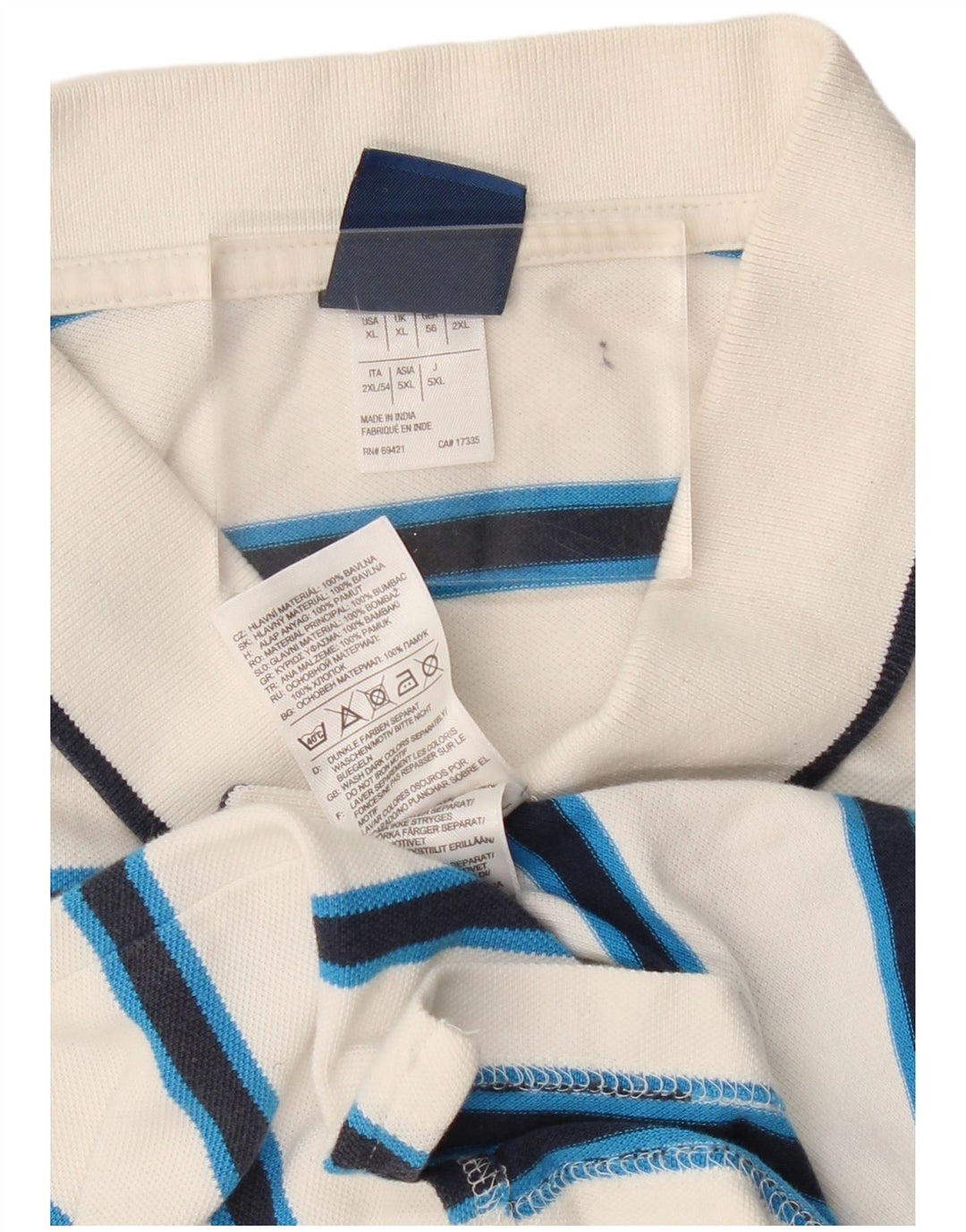 REEBOK muška polo majica XL bijeli pamuk na pruge