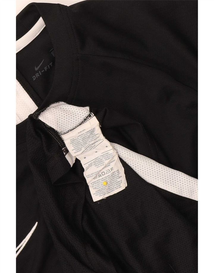 Nike Ženska Dri Fit majica kratkih rukava UK 14 Medium Black Colourblock Poliester