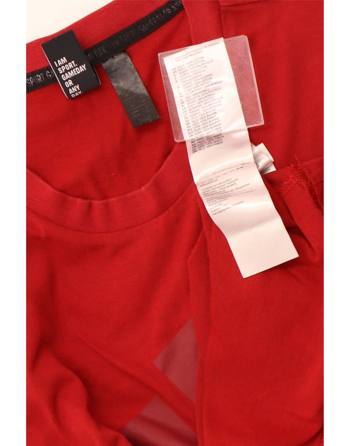 ADIDAS Muška majica kratkih rukava srednje veličine, crveni pamuk