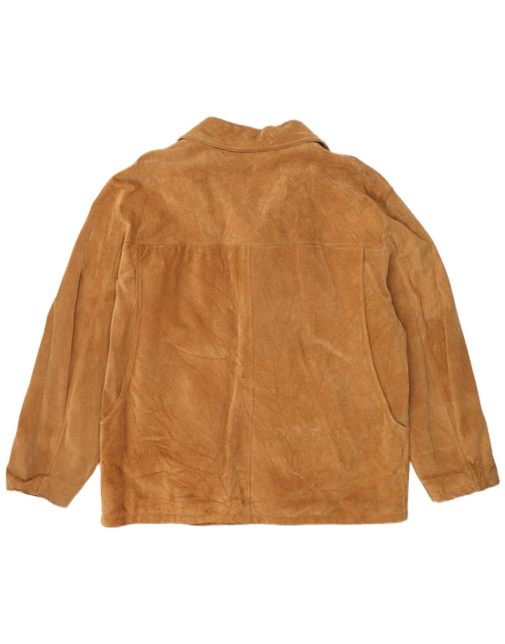 Vintage ženska jakna od brušene kože IT 48 XL, bež koža