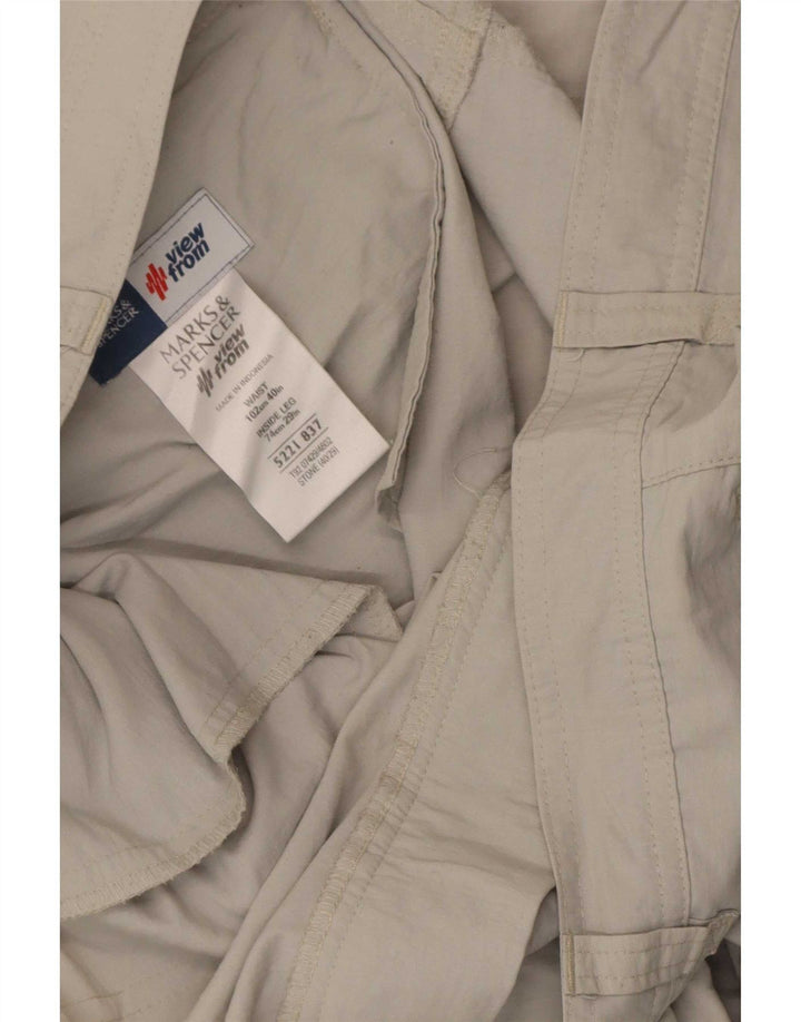 Marks & Spencer ženske ravne kargo hlače W40 L29 sivi poliamid