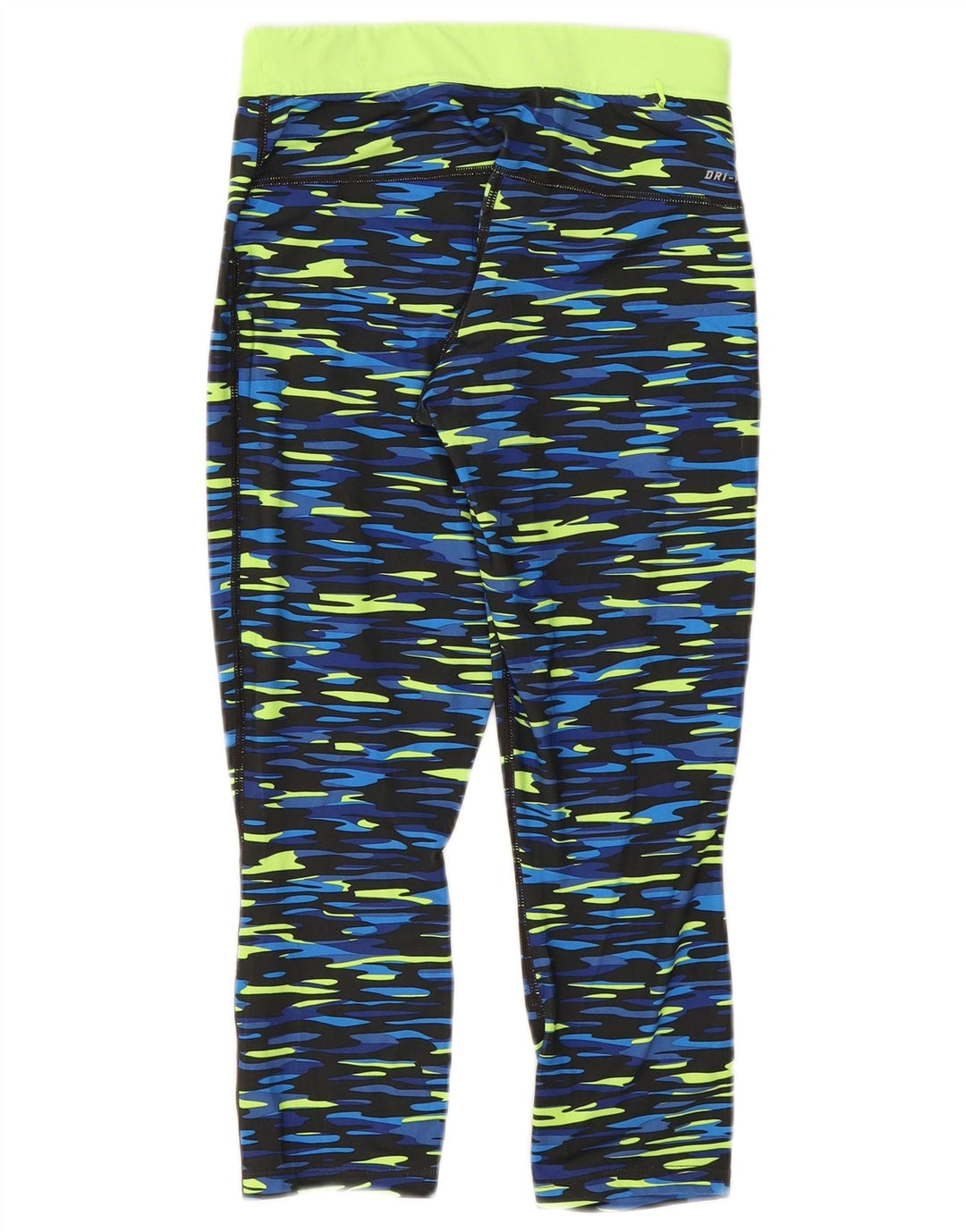 Nike ženske Dri Fit Capri tajice UK 10 male plave kamuflažne poliesterske
