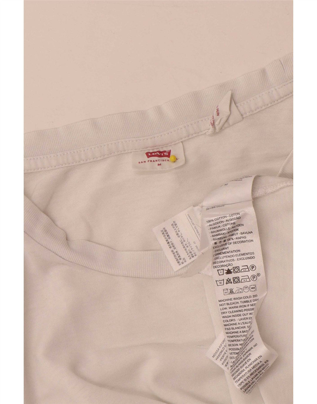 Levi's ženska majica kratkih rukava UK 14 Srednje bijeli pamuk
