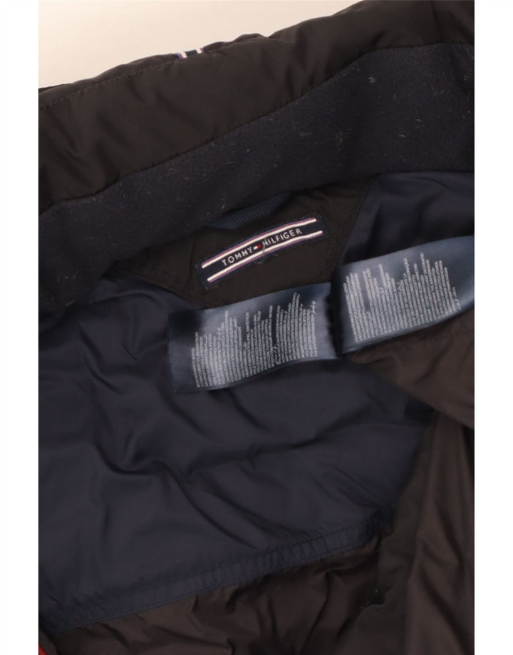 Tommy Hilfiger ženski podstavljeni kaput s kapuljačom UK 14 veliki crni poliester