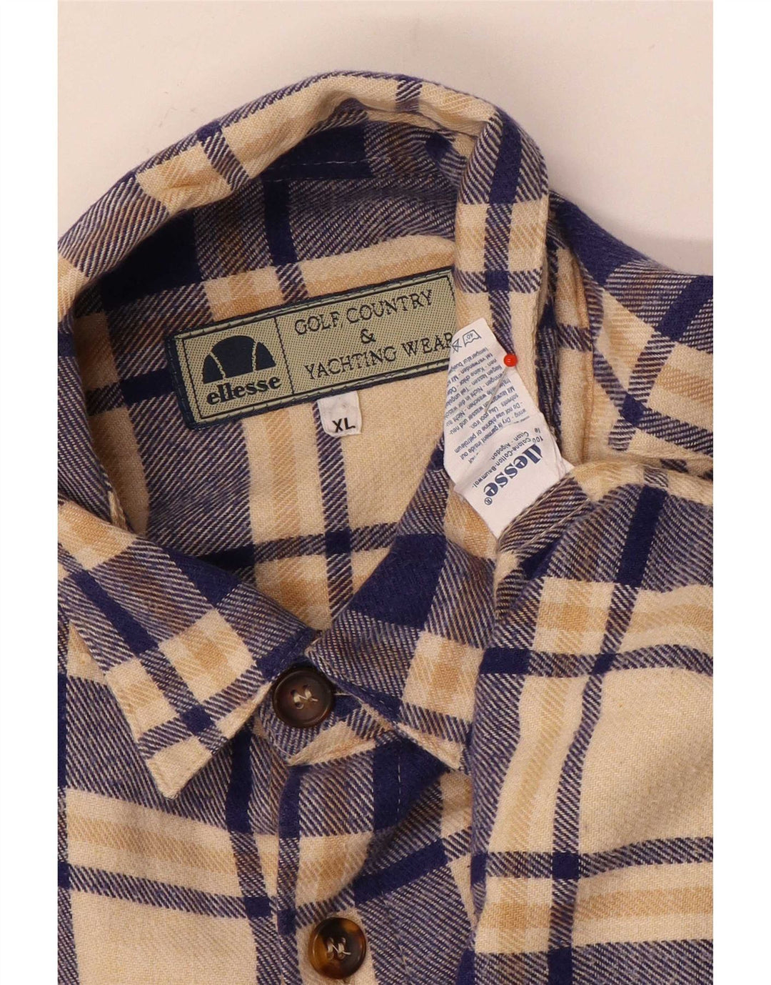 Ellesse muška flanelska košulja XL bež karirani pamuk