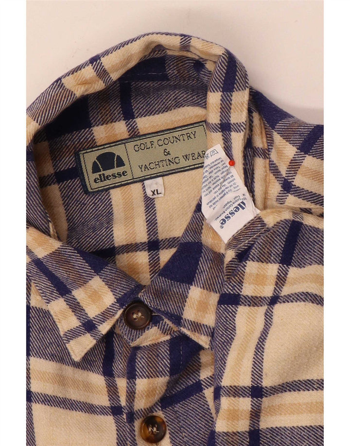 Ellesse muška flanelska košulja XL bež karirani pamuk
