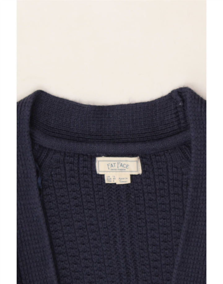 FAT FACE Womens Open Cardigan Sweater UK 12 Medium Navy Blue Viscose Vintage Fat Face and Second-Hand Fat Face from Messina Hembry 