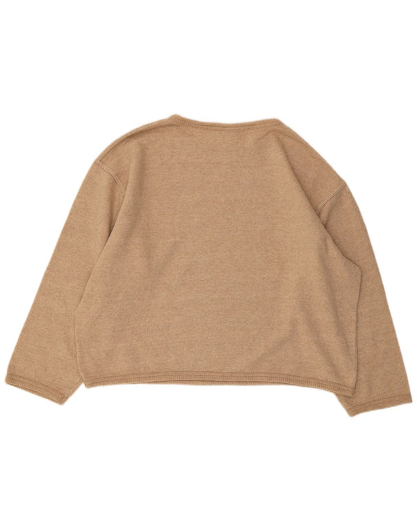 Stefanel Ženska majica s motivima prekomjerne majice UK 16 Large Beige Wool