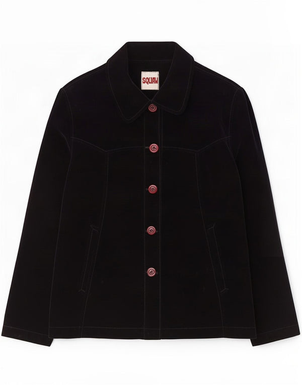 Squaw Ženska baršunasta jakna sa 5 gumba UK 14 srednje tamnoplava