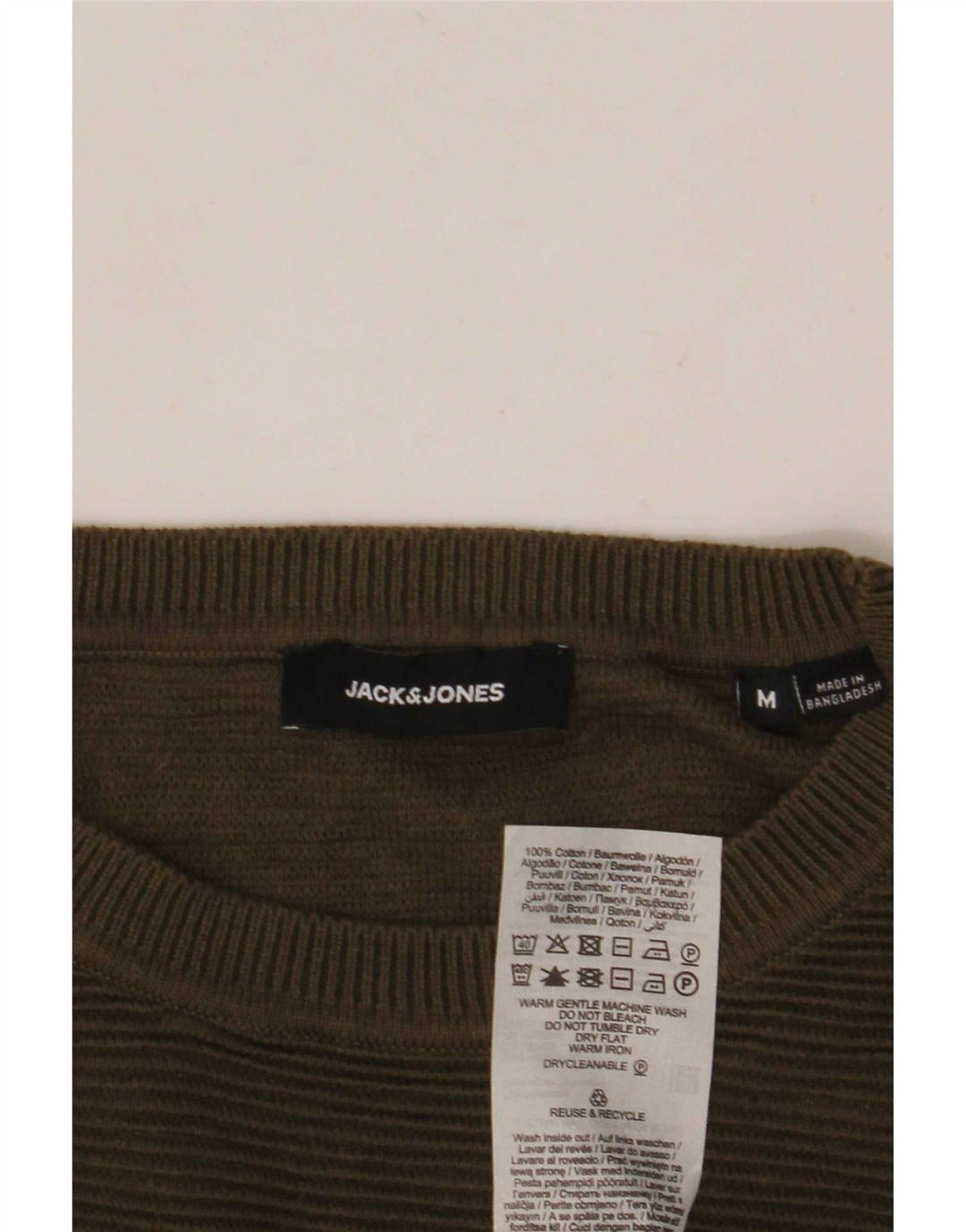 Jack & Jones muški džemper s okruglim izrezom, srednji kaki pamuk