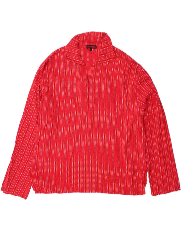 NOMADS Womens Pullover Shirt UK 16 Large Red Striped Cotton Vintage Nomads and Second-Hand Nomads from Messina Hembry 