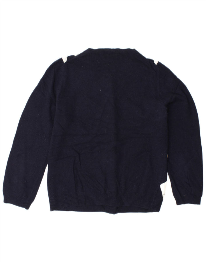 J. CREW Muški kardigan pulover UK 6 XS tamnoplavi Argyle/Diamond