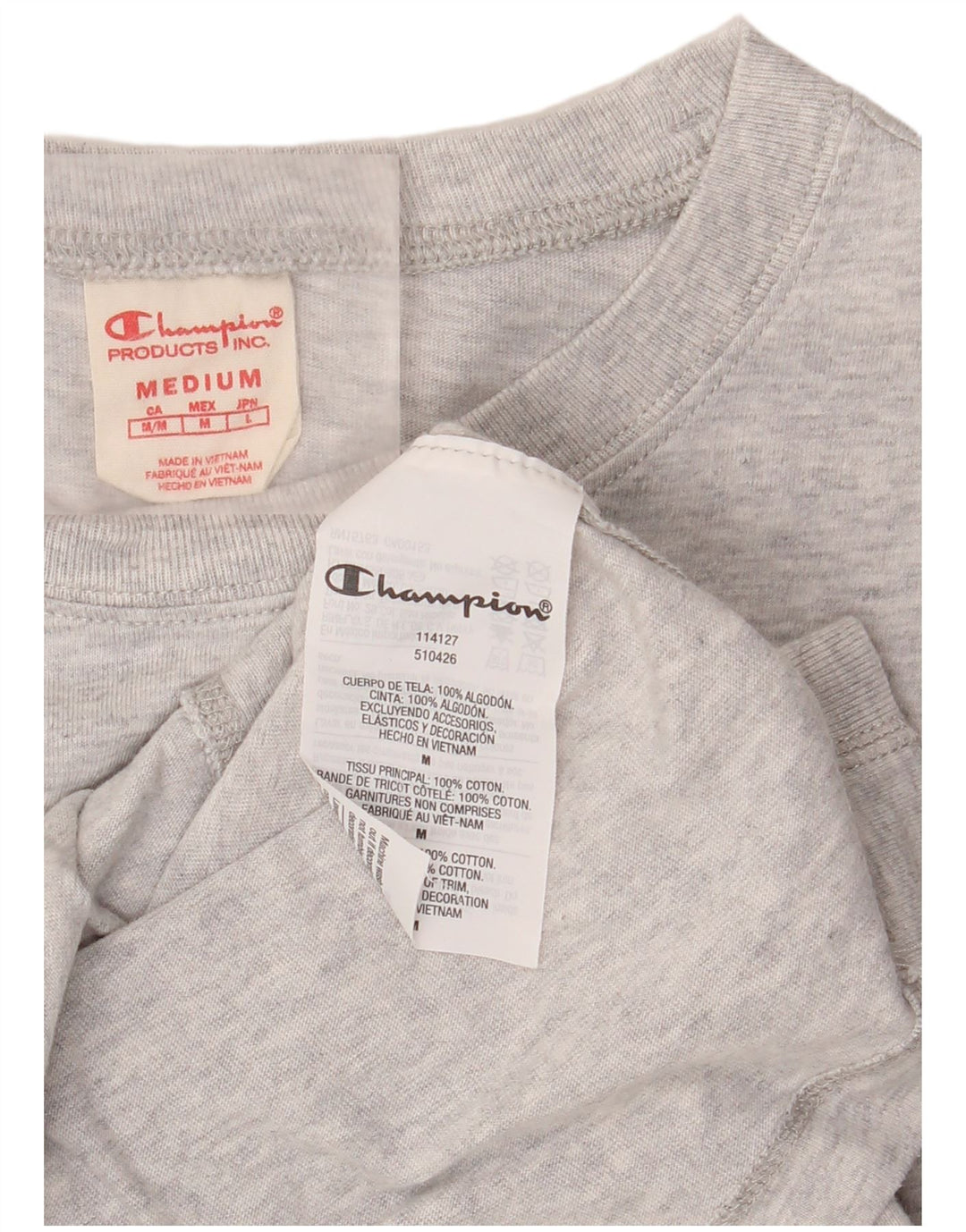 CHAMPION Ženska majica kratkih rukava UK 14 Srednje sivi flekasti pamuk