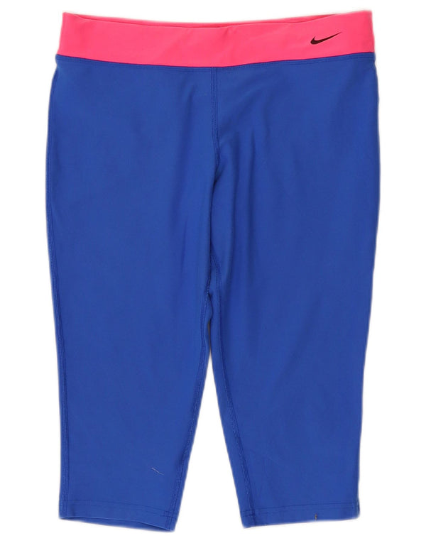Nike Girls Dri Fit Capri tajice 13-14 Years XL Blue Colourblock Poliester