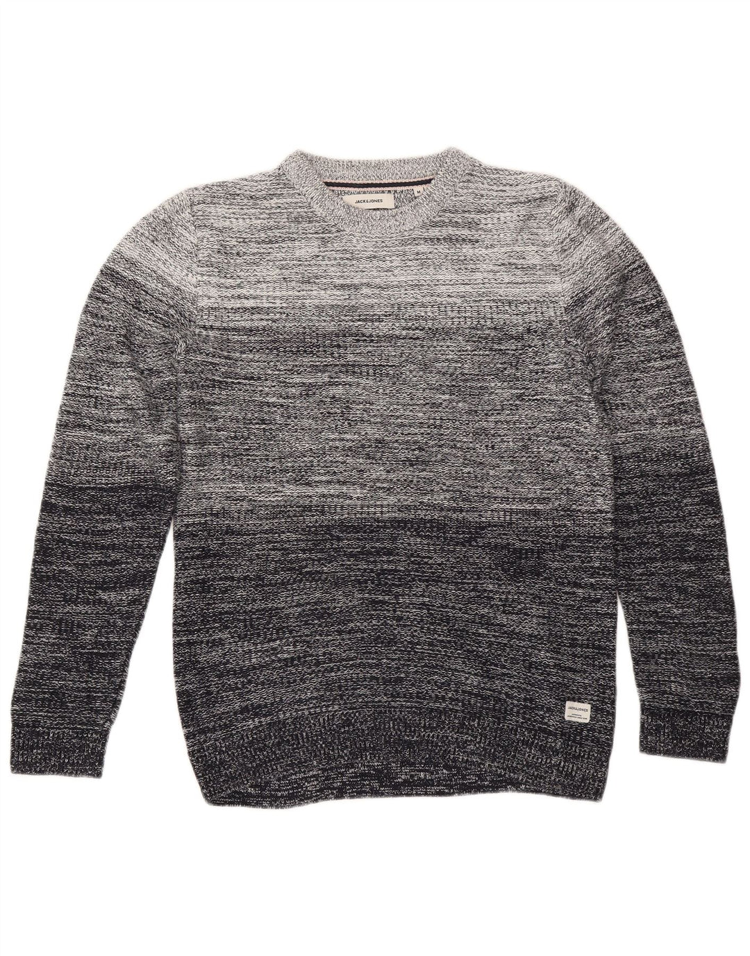 Jack & Jones muški džemper s okruglim izrezom, pamuk srednje sive pruge