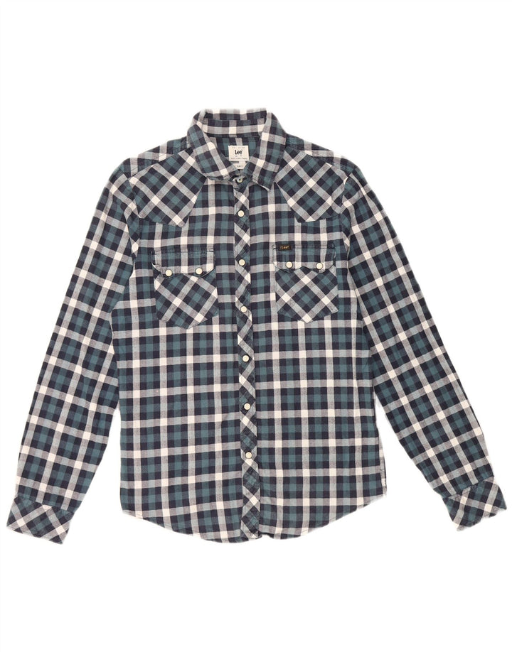 Lee muška uska košulja malenog plavog kariranog pamuka