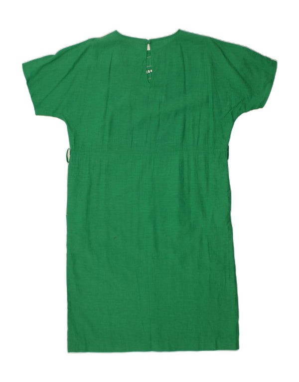 VINTAGE Womens Sheath Dress IT 48 XL Green Floral