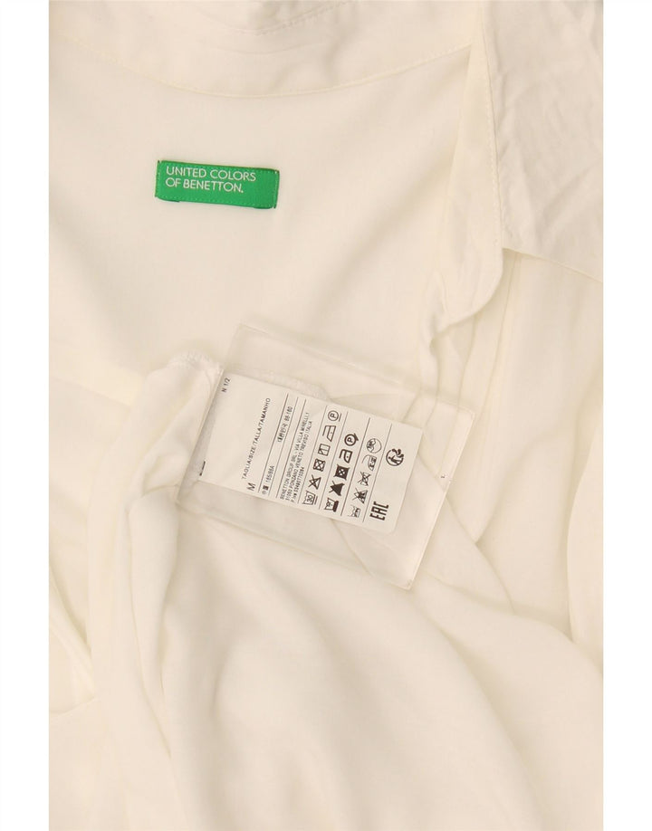 Benetton ženska prevelika košulja bluza UK 14 srednje bijele viskoze