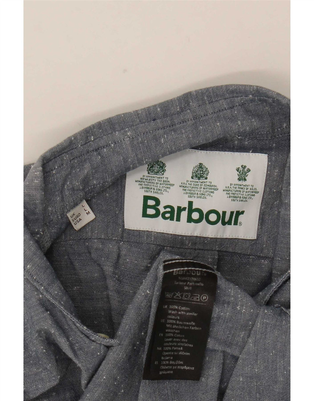 Barbour muška košulja kratkih rukava Veliki sivi flekasti pamuk