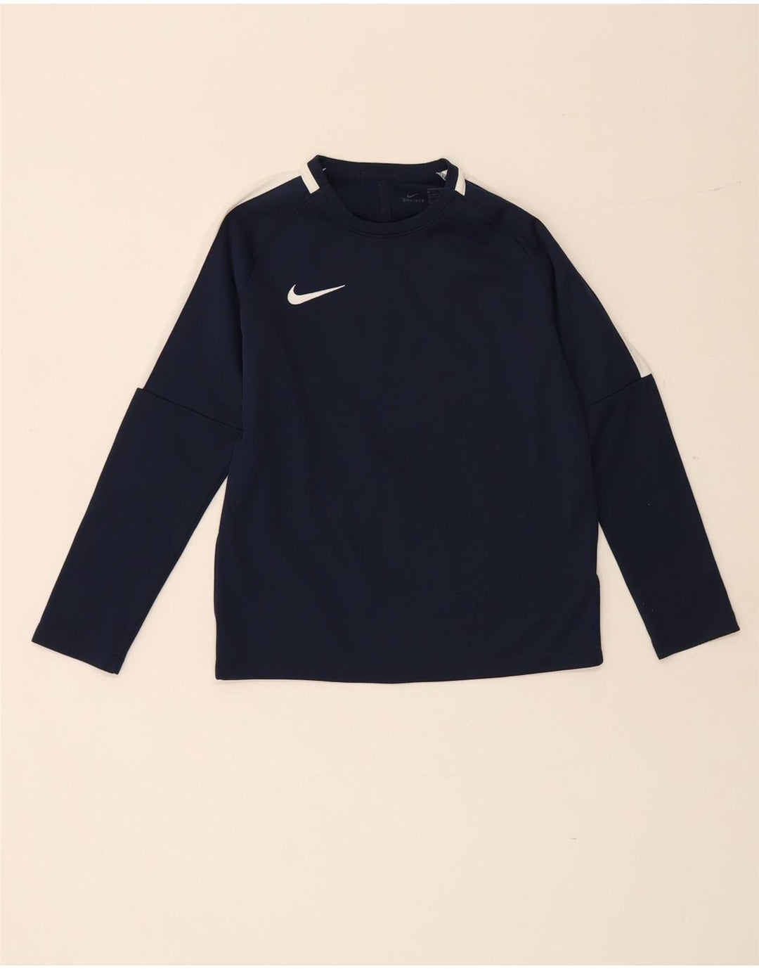 Nike Boys Dri Fit Top s dugim rukavima 10-11 godina srednje tamnoplava poliester