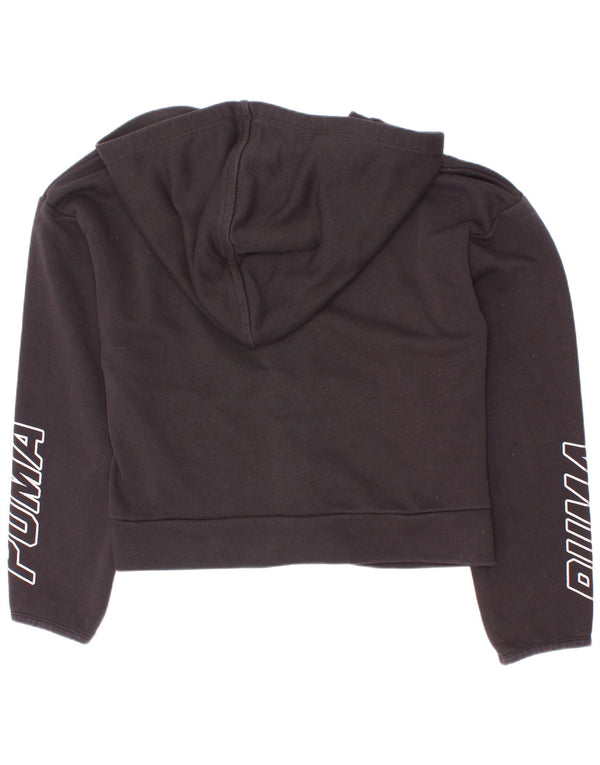 Puma Girls Graphic Zip pulover s kapuljačom 9-10 godina crni pamuk