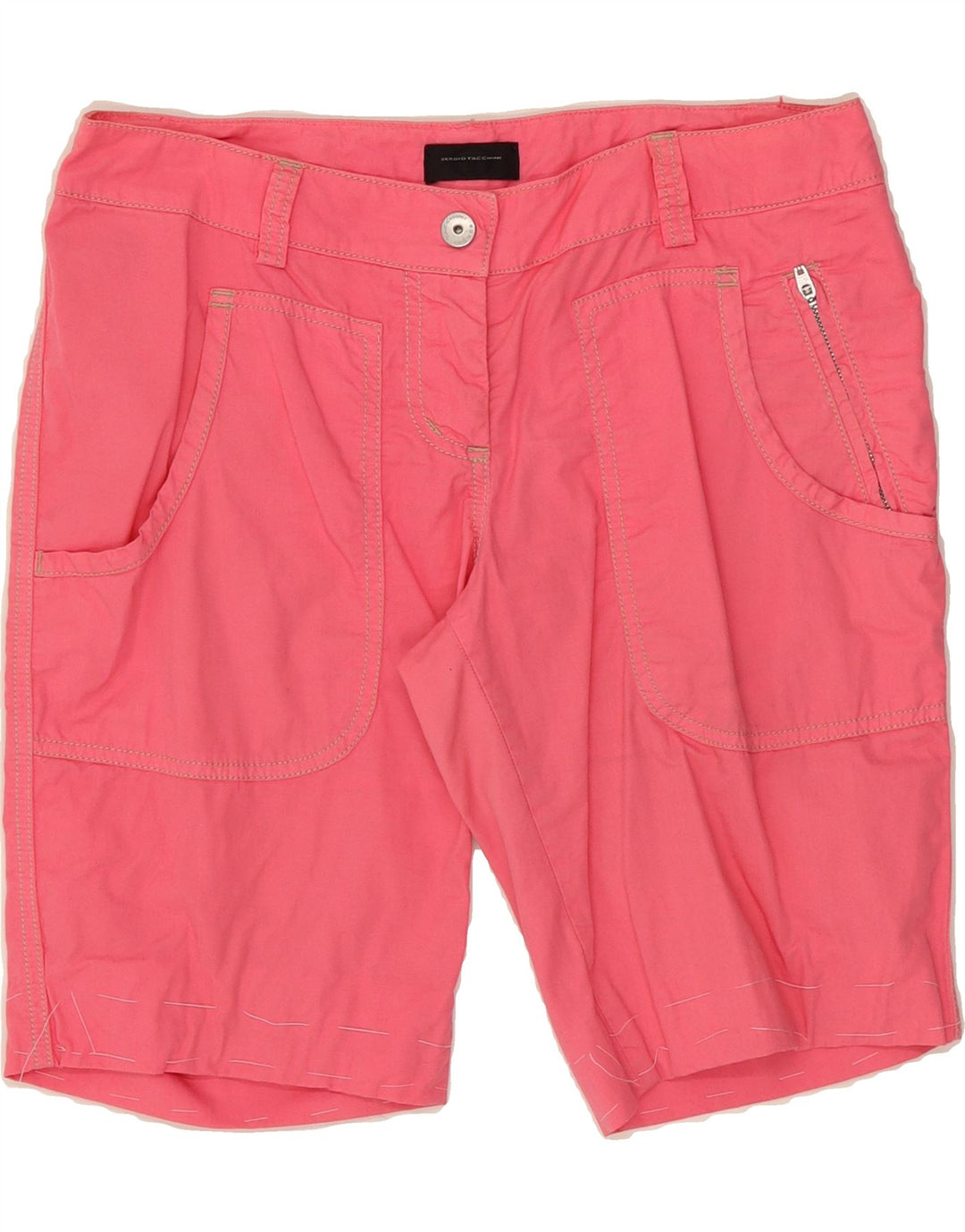 SERGIO TACCHINI Womens Casual Shorts US 8 Medium W30 Pink Cotton Vintage Sergio Tacchini and Second-Hand Sergio Tacchini from Messina Hembry 
