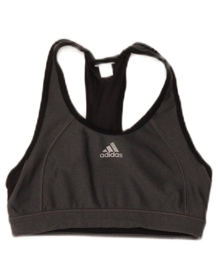 Adidas ženski sportski grudnjak s grafičkim prslukom, mali, sivi