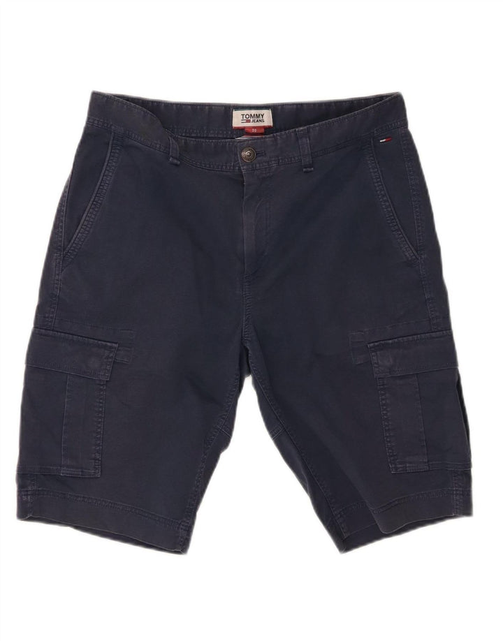 TOMMY HILFIGER Mens Cargo Shorts W30 Medium  Navy Blue Cotton